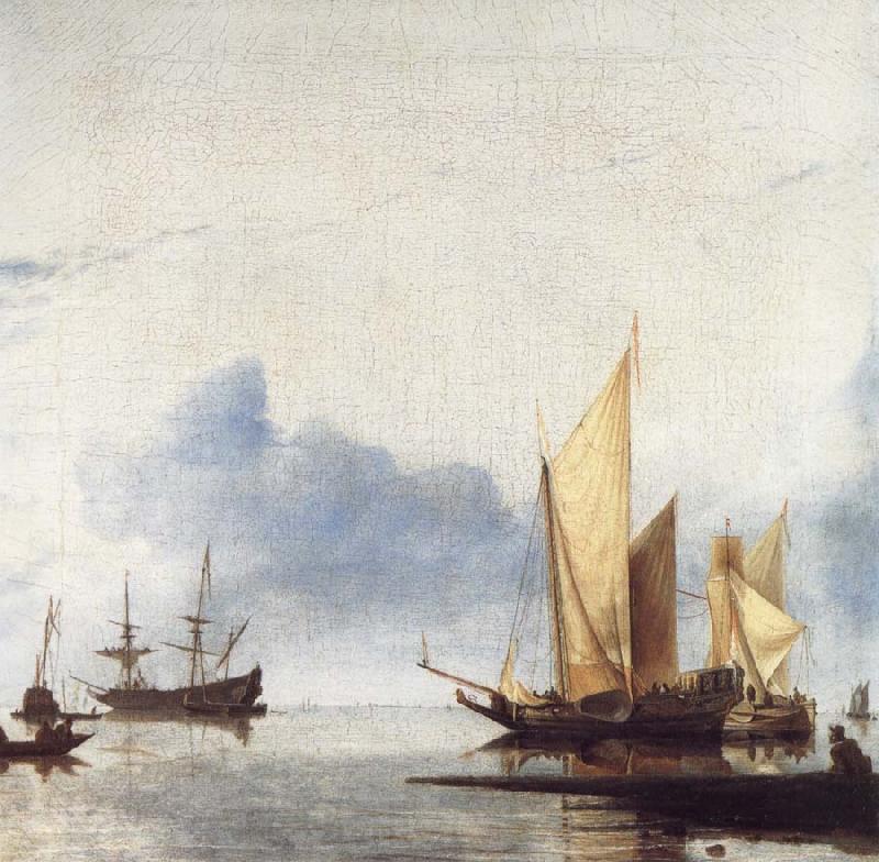 unknow artist A Dutch Yacht and Other Vessels Becalmed Near the Shore Norge oil painting art
